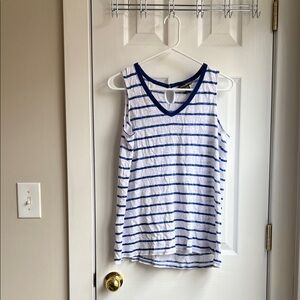 Tommy Bahama Blue and White Striped Shirt